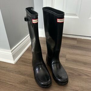 Hunter Black Tall Rain Boots